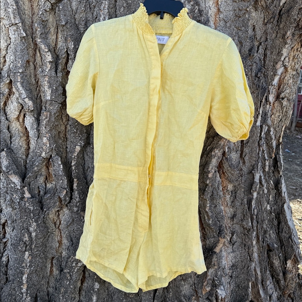 Lightweight Yellow Linen Romper by
